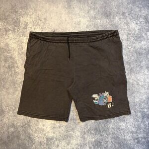 Vintage Logo 7 Charlotte Hornets NBA Shorts Mens Medium Black Cotton Made in USA